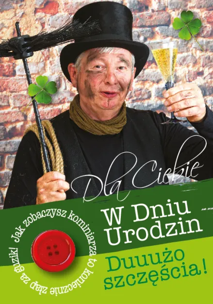 Karnet + guzik - W dniu urodzin. Dla Ciebie. Duuużo szczęścia!
