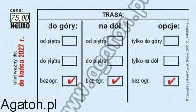 Bilet miesięczny na windę