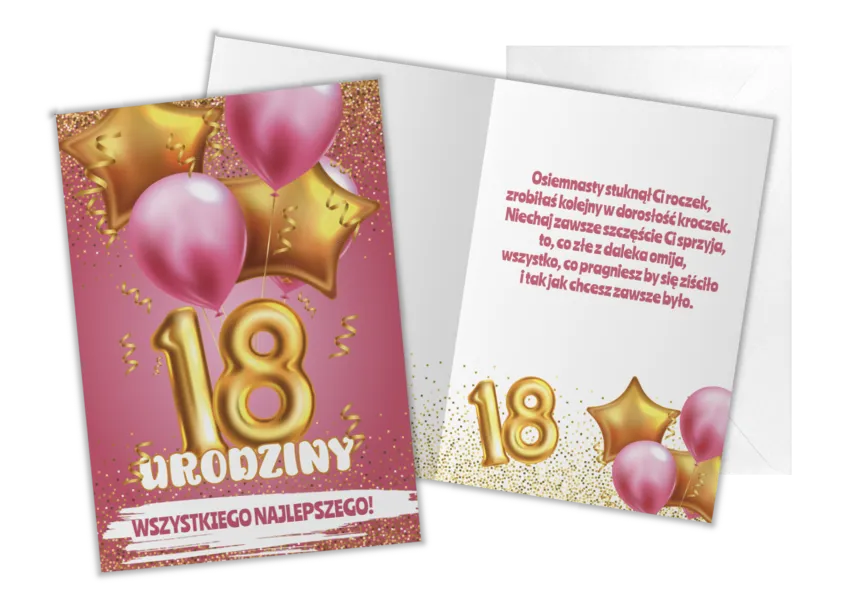 Karnet B6 - 18 Urodziny Wszystkiego Najlepszego