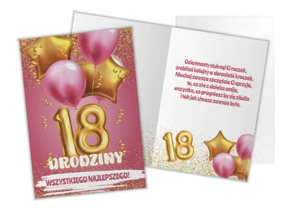 Karnet B6 - 18 Urodziny Wszystkiego Najlepszego