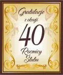Etykieta na wino - Gratulacje z okazji 40 rocznicy ślubu - 2