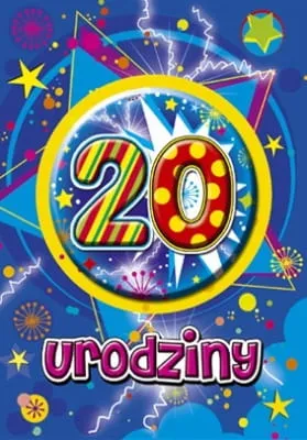 Karnet XXL z mega przypinką - 20 Urodziny