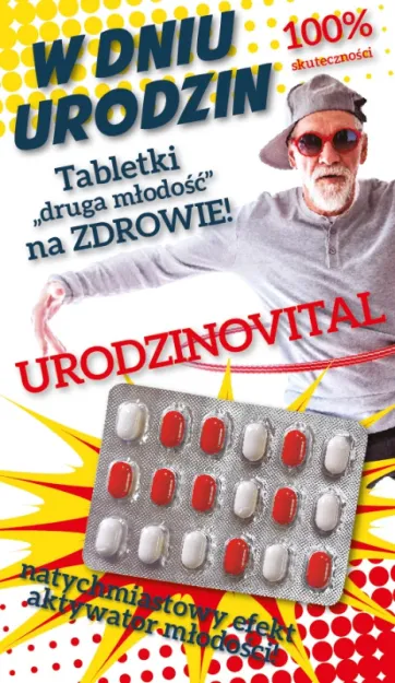 Karnet + drażetki - W dniu urodzin. Urodzinovital. ...  