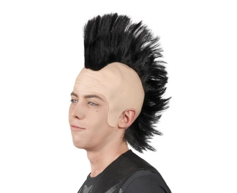 Peruka czarna rokez punk