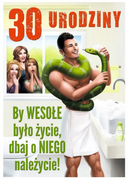 Karnet A5 - W dniu 30 urodzin! - By wesołe było życie dbaj, o niego należycie