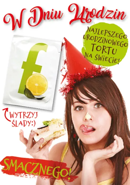 Karnet + chusteczka - W dniu urodzin. Najlepszego urodzinowego tortu na świecie!