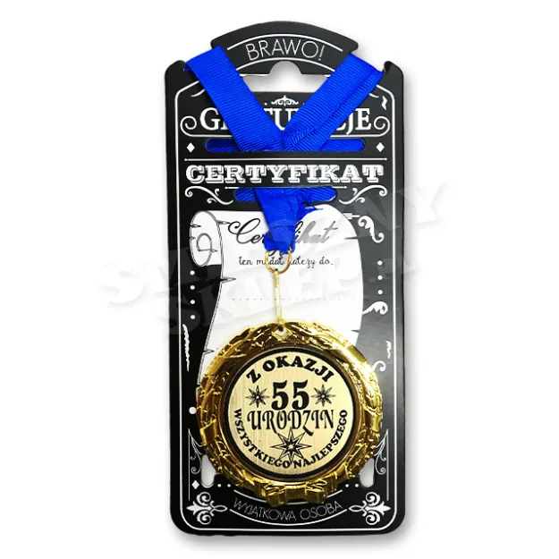 Medal w folii - Z okazji 55 urodzin - Wszystkiego Najlepszego