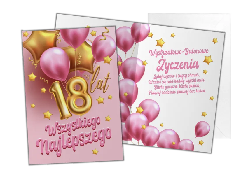 Kartka C5 - 18 Wszystkiego Najlepszego (balony)