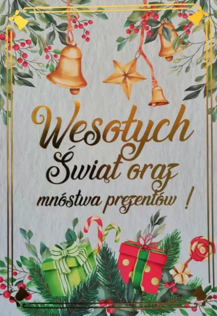 Karnet 1K - Wesołych Świąt oraz mnóstwa prezentów!