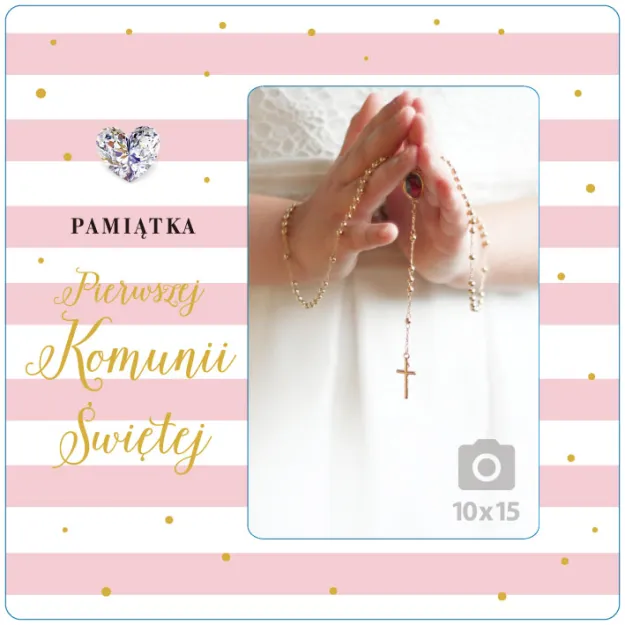 Ramka Kukartka - Pamiątka Pierwszej Komunii Świętej