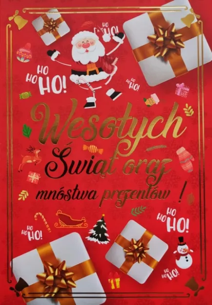 Karnet 1K - Wesołych Świąt oraz mnóstwa prezentów!