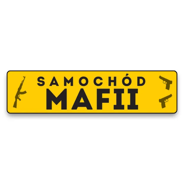 Tabliczka metalowa - Samochód Mafii - z przyssawką