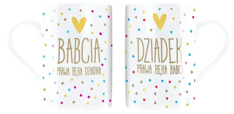 Kubki para - Babcia prawa reka Dziadka / Dziadek prawa ręka Babci