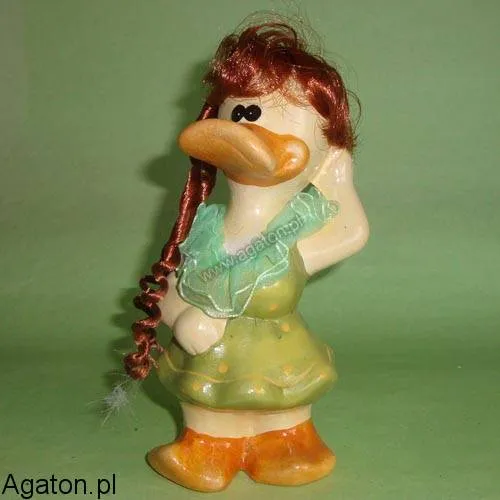 Kaczka ceramiczna z włosami