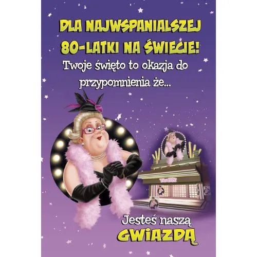 Karnet - Dla najwspanialszej 80-latki na świecie!