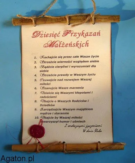 Dyplom z bambusem - 10 przykazań małżeńskich