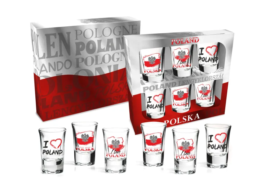 Zestaw kieliszków Polska 6 szt