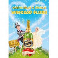 Karnet duży Fan - Gratulacje z okazji waszego ślubu (szampan)