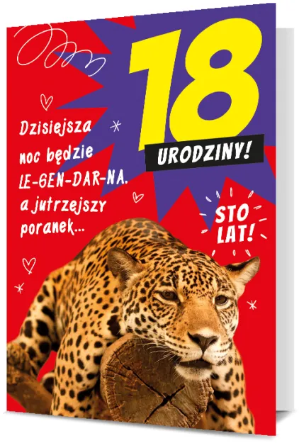 Karnet B6 - 18 urodziny. Dzisiejsza noc będzie LE-GEN-DAR-NA, a jutrzejszy poranek ...