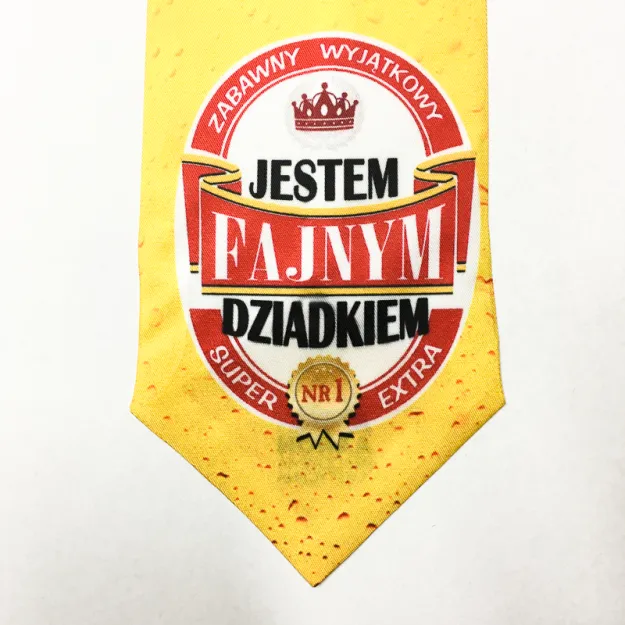 Krawat premium - Jestem fajnym dziadek (etykieta) zabawny, wyjątkowy, super extra