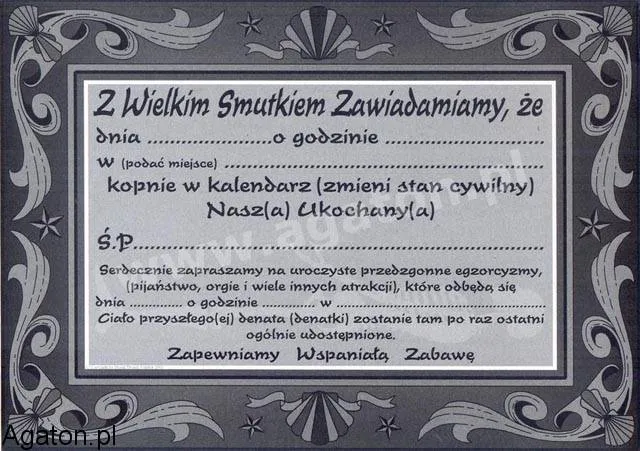 Nekrolog - zaproszenie