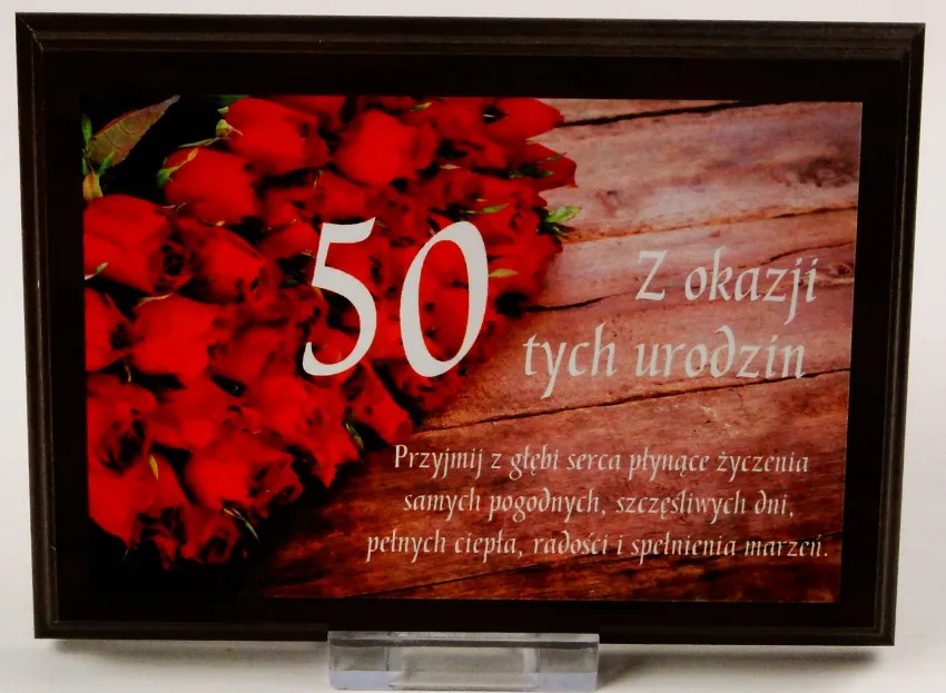 Dyplom na drewnie - Z okazji 50-tych urodzin