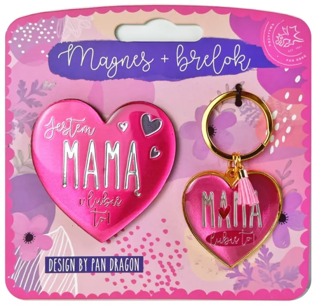 Zestaw magnes + brelok - Jestem Mamą i lubię to!