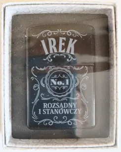 Zapalniczka z imieniem - Irek No.1 rozsądny i stanowczy (czarna)
