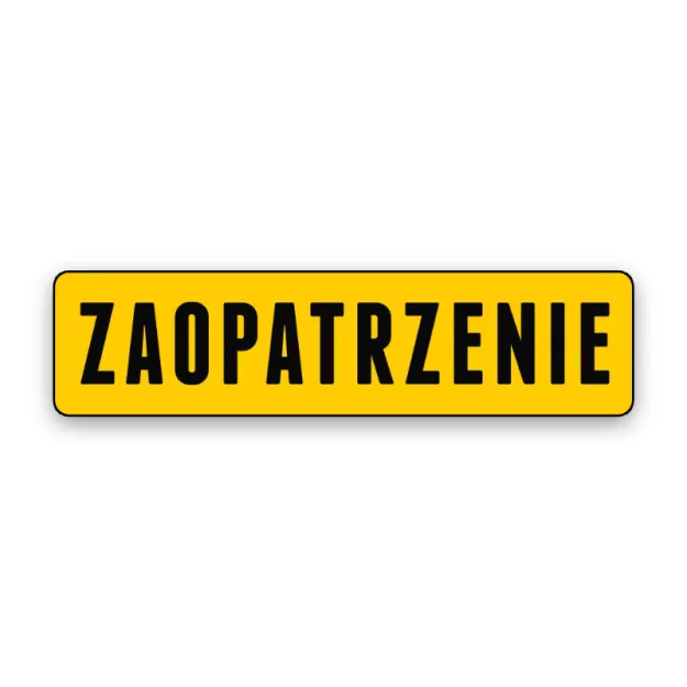 Tabliczka metalowa - Zaopatrzenie - z przyssawką