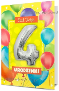 Karnet + Balon - Dziś twoje 4 urodzinki.