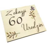 Drewniane pudełko - Z okazji 60 urodzin (na czekoladki Merci) - 2
