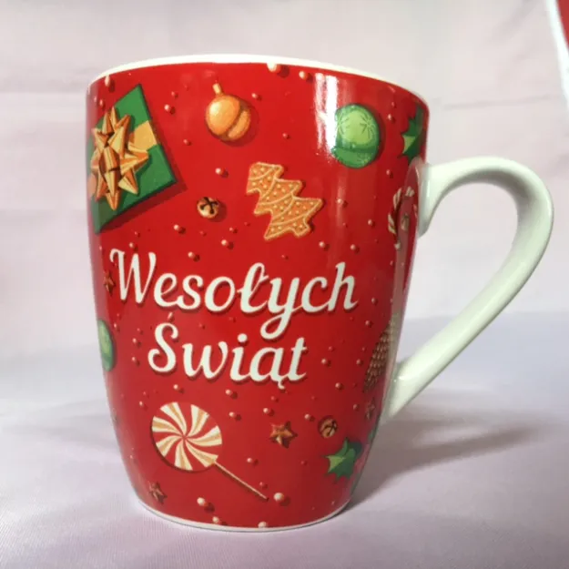Kubek baryłka czerwony - Wesołych Świąt (prezenty)