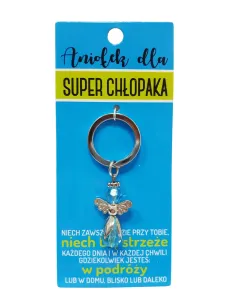 Brelok Kukartka - Aniołek dla - Super Chłopaka