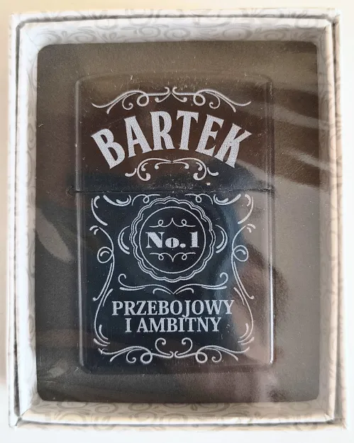 Zapalniczka z imieniem czarna - Bartek No.1 przebojowy i ambitny