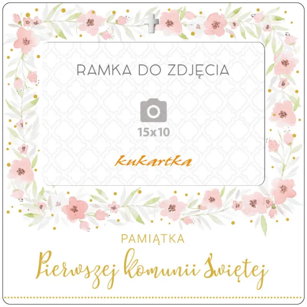 Ramka Kukartka - Pamiątka Pierwszej Komunii Świętej