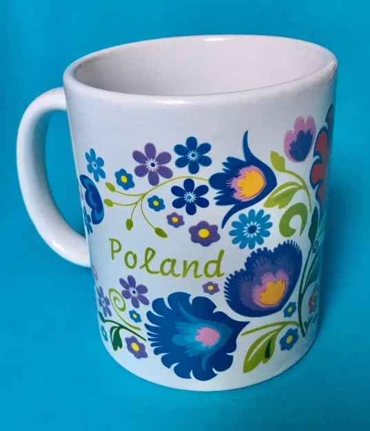 Kubek folk kwiaty, Polska - Poland - bez opakowania