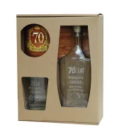 Karafka + szklanka whisky - 70 lat na oryginalnych cześciach (tekst grawerowany)