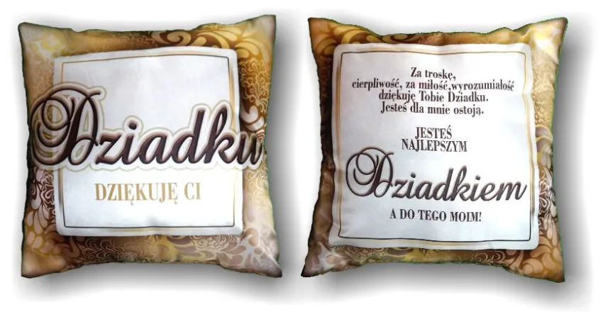 Poduszka śr. - Dziadku dziękuję Ci / za troskę, cierpliwość, za miłość, ... 