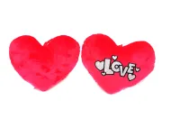 Poduszka mała serce - Love (napis i serca w srebrnym w brokacie)