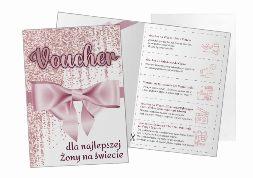 Kartka C5 - Voucher dla najlepszej Żony na świecie