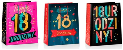 Torebki duże L3 - Twoje 18 urodziny (3 wzory)