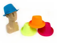 Kapelusz fedora - zółty - 2
