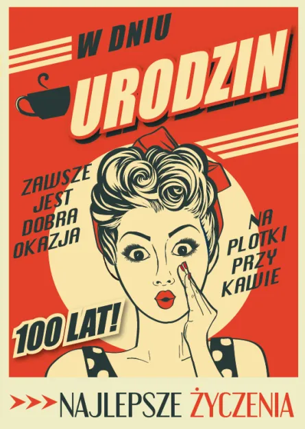 Karnet 3D z życzeniami - W dniu urodzin. Zawsze jest dobra okazj na plotki przy kawie.