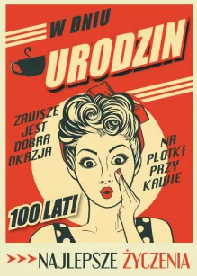 Karnet 3D z życzeniami - W dniu urodzin. Zawsze jest dobra okazj na plotki przy kawie.