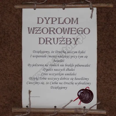 Dyplom z bambusem - Wzorowego drużby