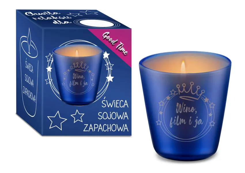 Świeca sojowa zapachowa - Wino, film i ja