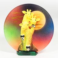 Witraż na szkle z figurką - Żyrafa