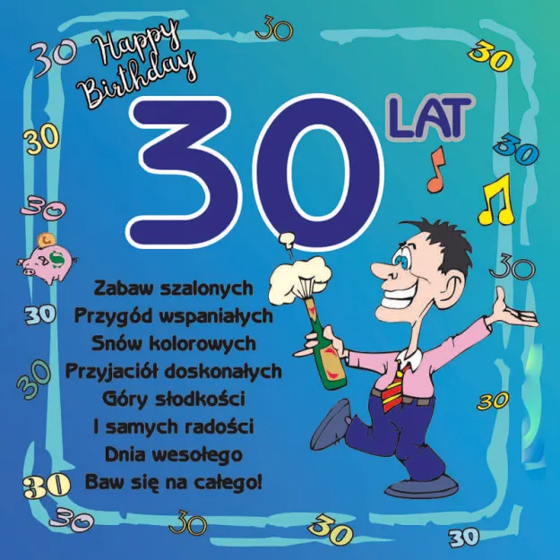 Podkładka magnetyczna - 30 lat. Dla Pana. Zabaw szalonych...