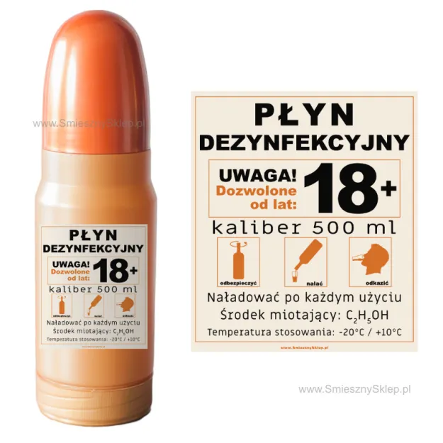 Nabój kaliber 500ml - Płyn dezynfekcyjny - schowek na alkohol