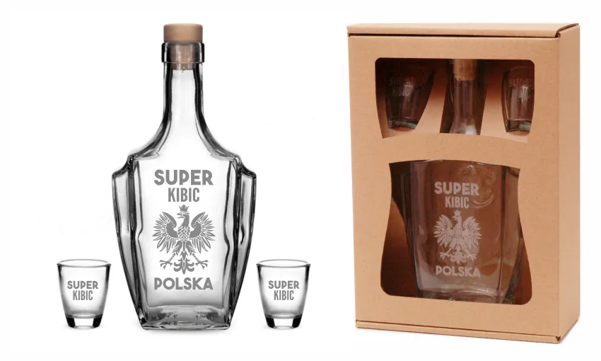 Karafka + kieliszki - Super Kibic Polska